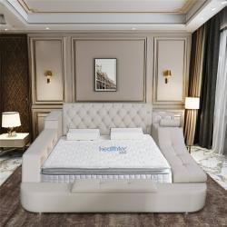 Кровать кожаная с динамиком и USB зарядкой для спальни (арт. 26-1702119)