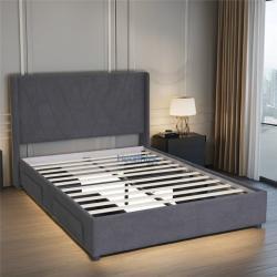 Кровать с мягкой обивкой и ящиками для отелей (арт. 26-1702122)