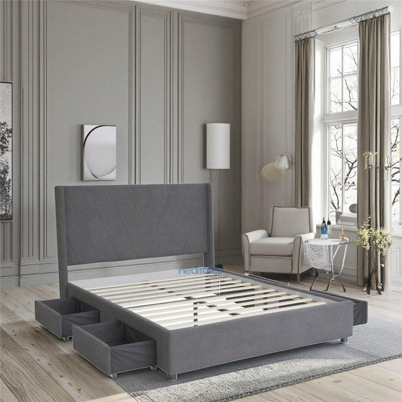 Кровать двуспальная с изголовьем и ящиками для спальни (арт. 26-1702129)