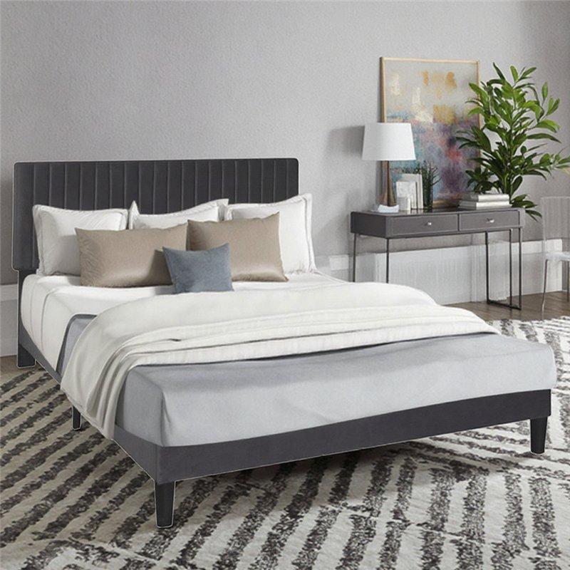 Кровать деревянная с металлической опорой для спальни (арт. 26-1702130)