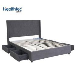 Кровать с ящиками серого цвета двуслойная для спальни (арт. 26-1702132)