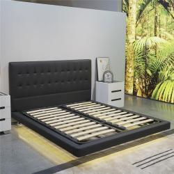 Кровать-диван с мягкой обивкой и LED подсветкой для дома (арт. 26-1702135)