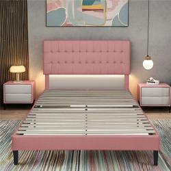 Кровать платформа розовая с изголовьем для спальни (арт. 26-1702136)