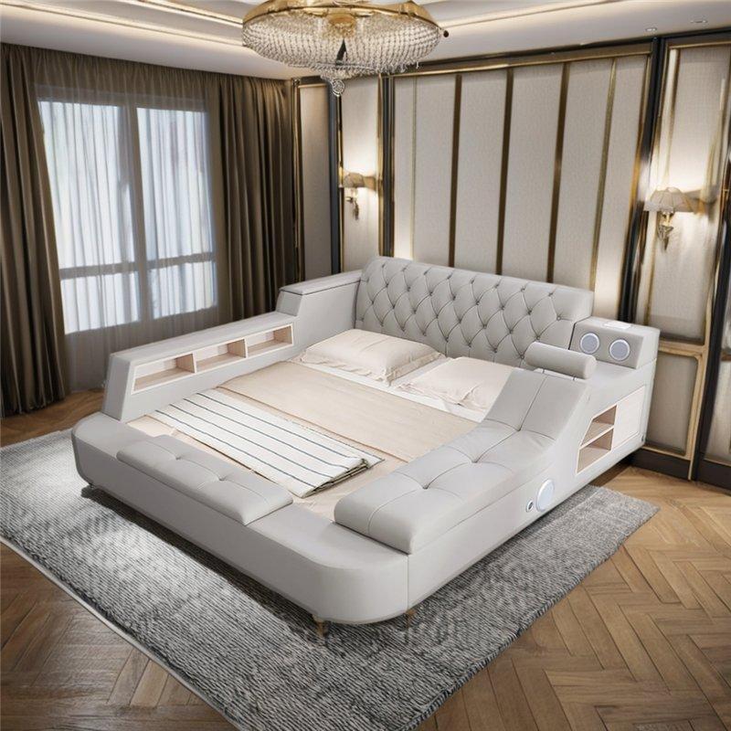 Кровать кожаная с массажем и хранилищем (арт. 26-1702137)