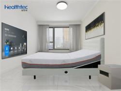 Кровать двуспальная кожаная красная с матрасом и массажем (арт. 26-1702300)