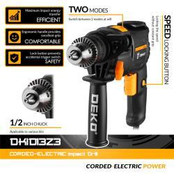 Deko дрель-шуруповерт ударная 710W электрическая (арт. 26-2402049)