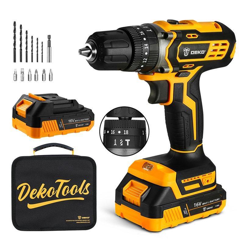 Дрель аккумуляторная 16v 18+1 крутящий момент (арт. 26-2402055)