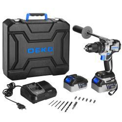 Дрель-шуруповерт DEKO 20V бесщеточная с 2 аккумуляторами (арт. 26-2402092)