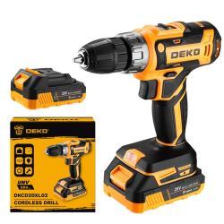 Аккумуляторная дрель DEKO 20V бесщеточная с регулировкой скорости (арт. 26-2402098)