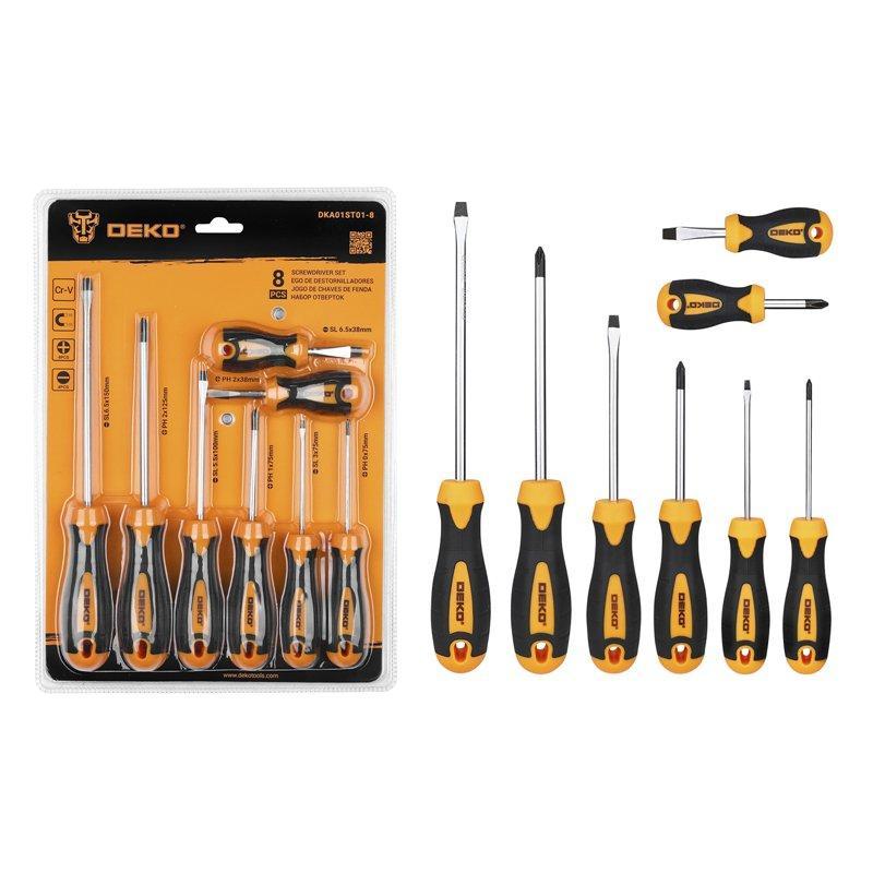 Набор отверток с трещоткой 8 предметов пластиковая ручка (арт. 26-2402205)