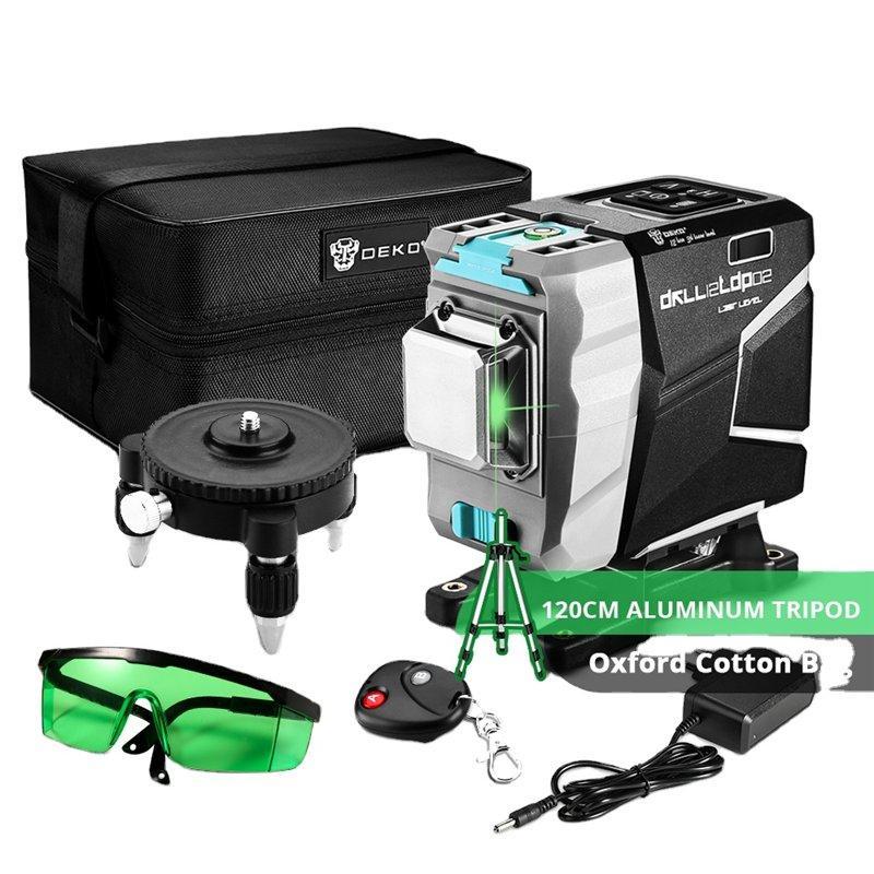 Лазерный уровень 3D 12 линий зеленый свет самовыравнивающийся (арт. 26-2402317)